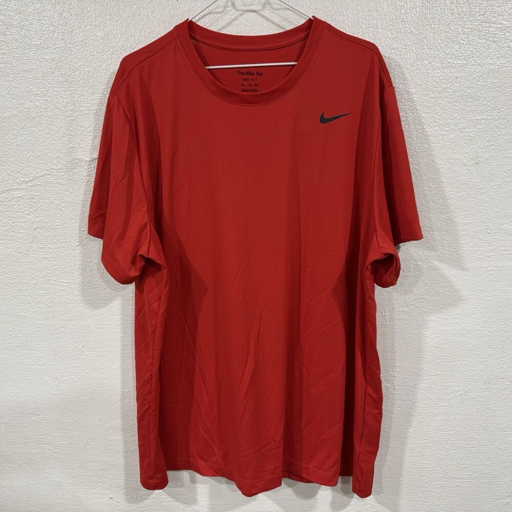 Nike Dri-Fit Legend Men's Fitness Tee Shirt Red 2XL XXL Athletic Workout Top